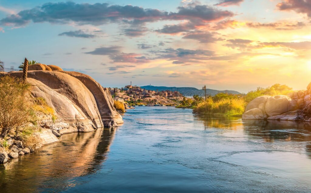 Sunset landscape in Aswan